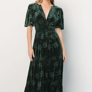 Baltic Born magliato green velvet dress